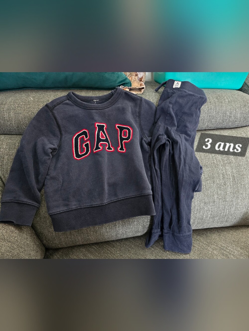 GAP Navy Kids Sweatshirt & Joggers Set with Red Logo